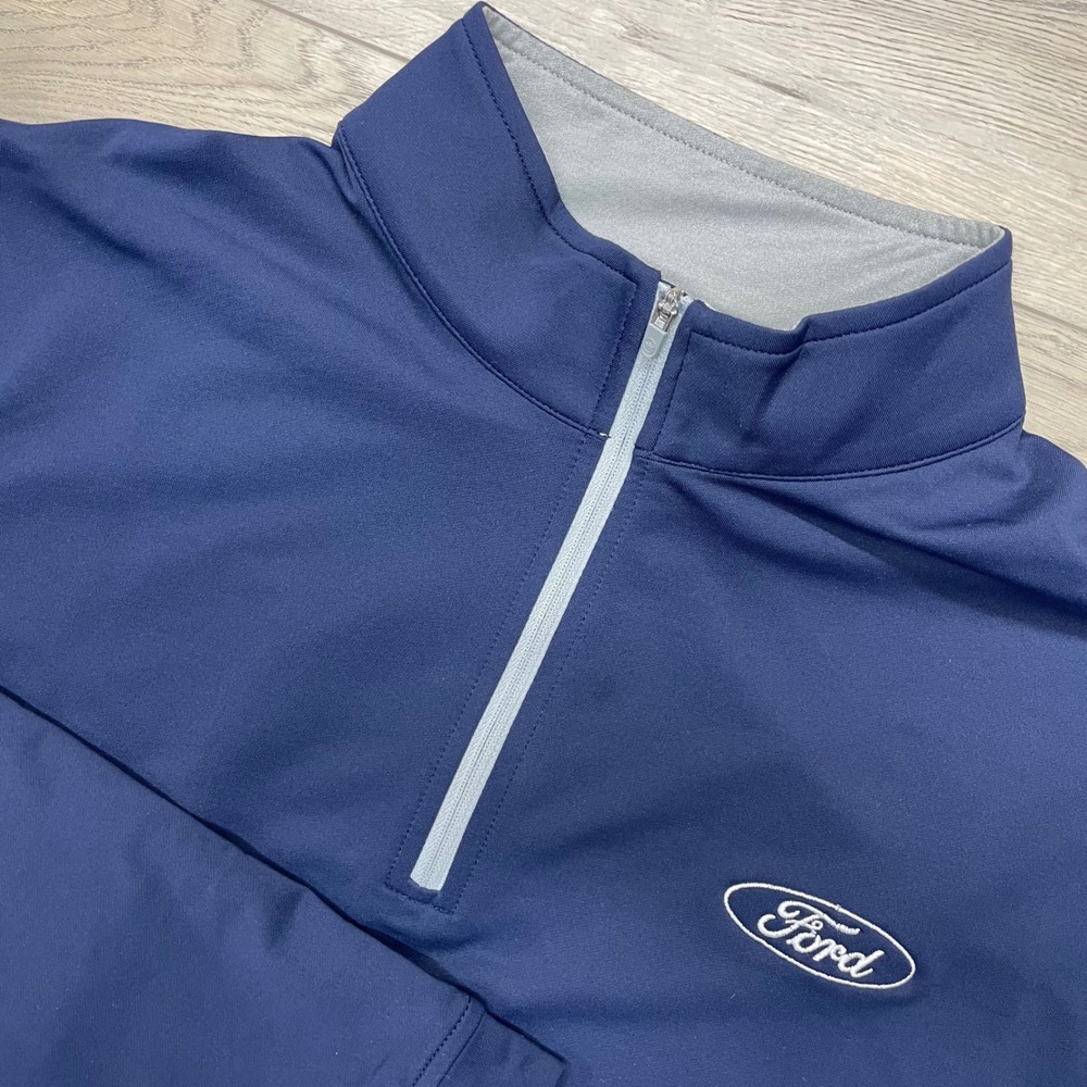 Peter Millar 1/4 Zip Pullover Mens Large Navy Ford Logo Performance ME0EK40